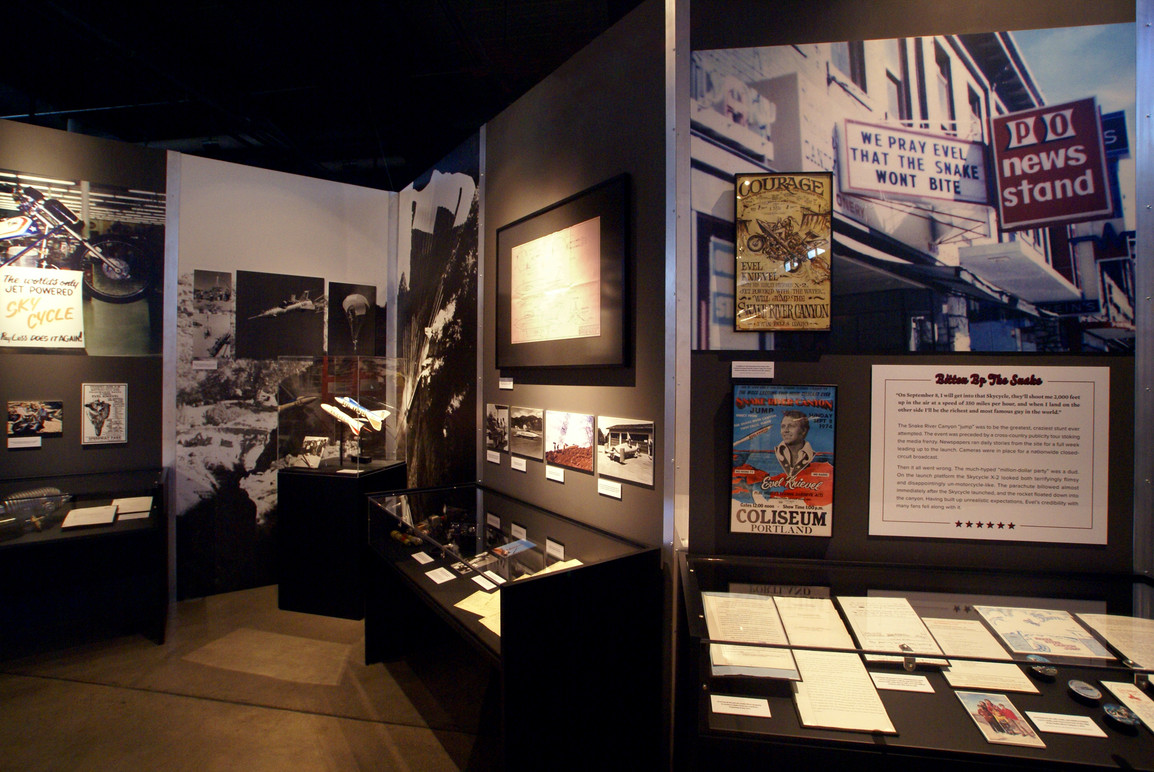 Section of the exhibition devoted to the famed Snake River Canyon jump.