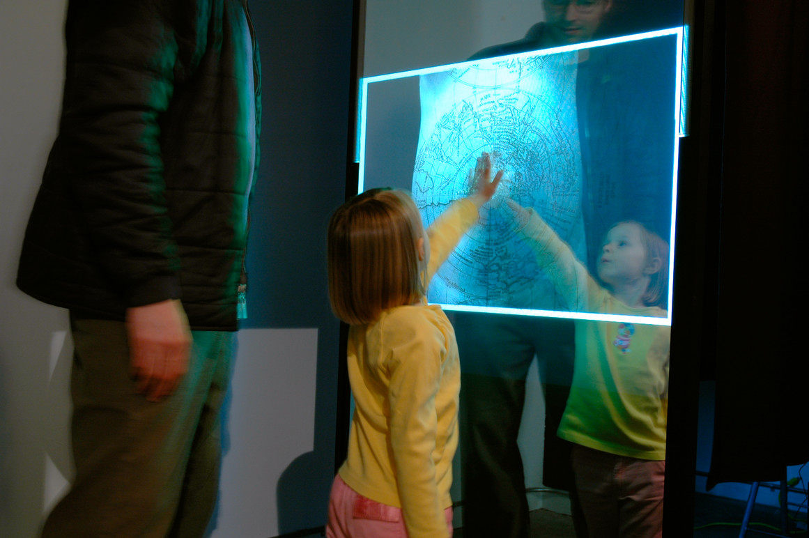 Interacting with one of the installations.