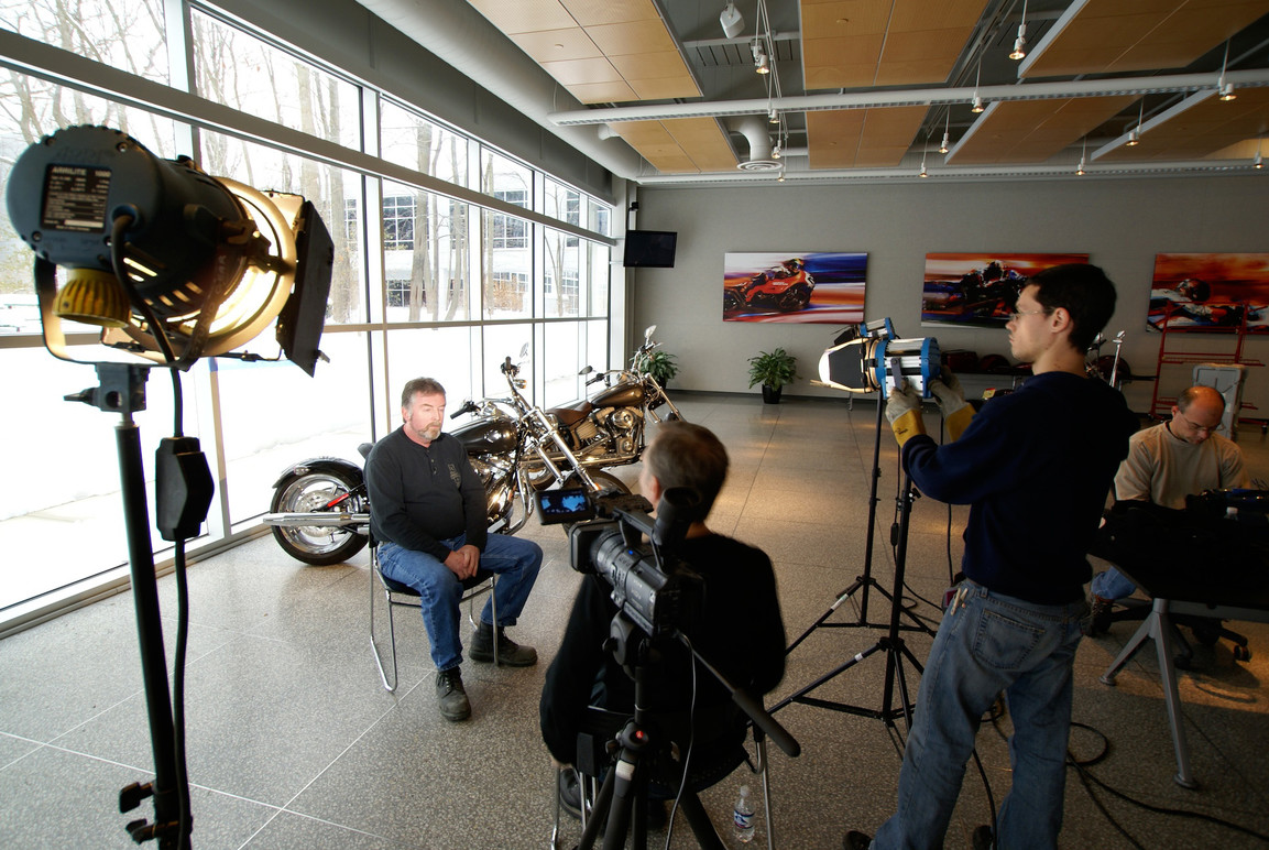 Filming footage for the interactive.