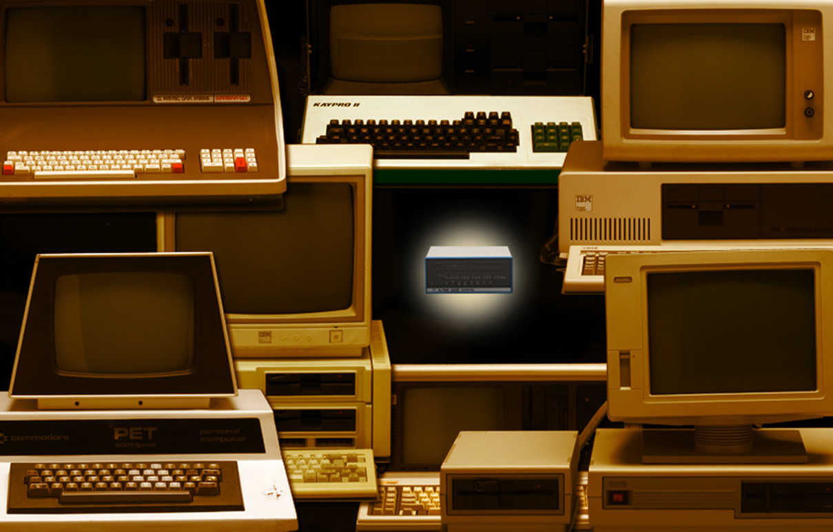 An array of computer artifacts.